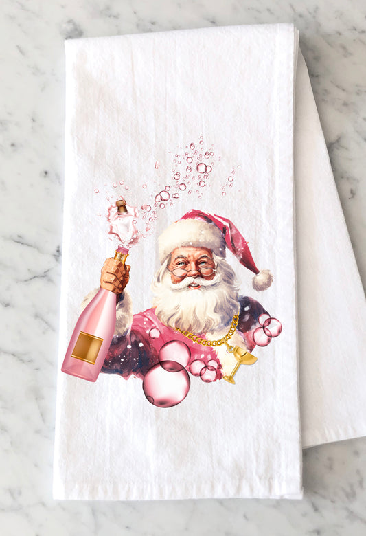 Cheers Santa Tea Towel