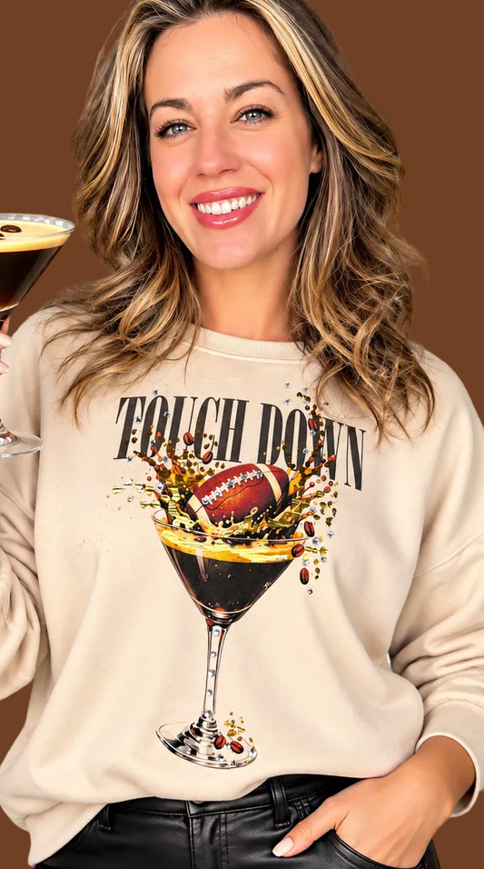 Espresso end zone cozy crop seatshirt
