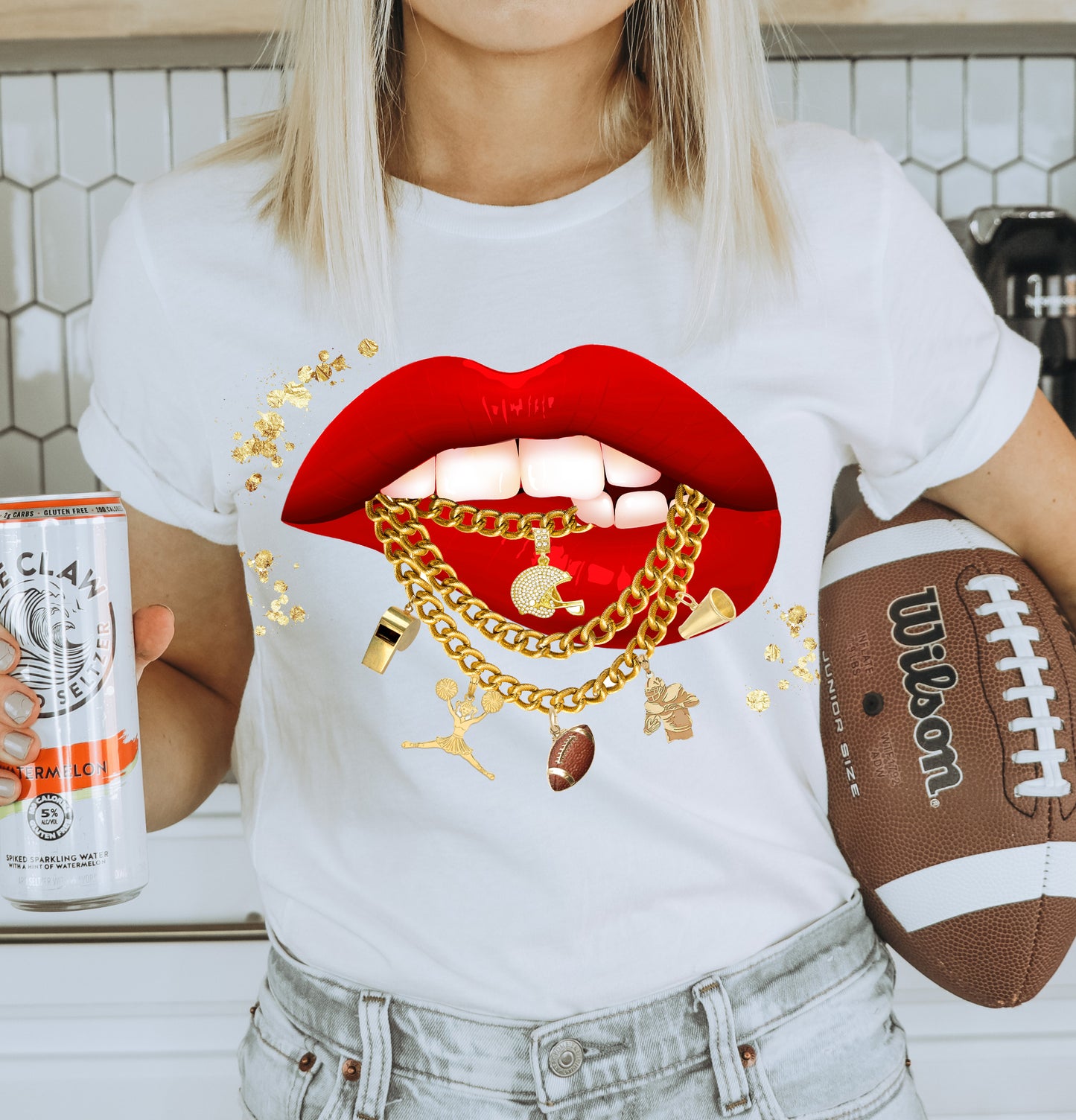 Football Lips Tee Sweatshirt Tank